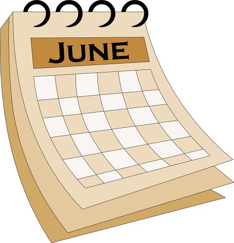 Monthly calendar clipart june 