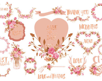 Valentines Vintage Floral Borders Clipart Shabby Chic Clipart 