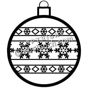 Snowflake christmas ornament clipart black and white 