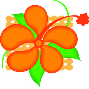 Orange Hibiscus Clipart 