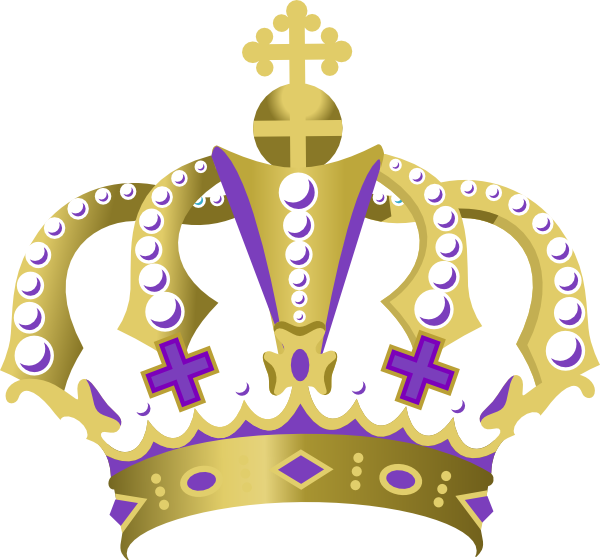 purple and gold crown clipart