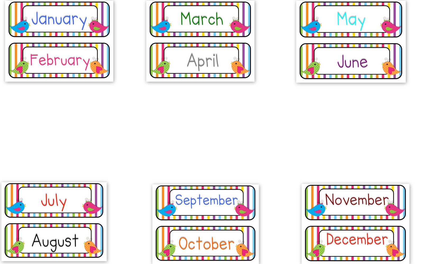 Months of the year preschool clipart 