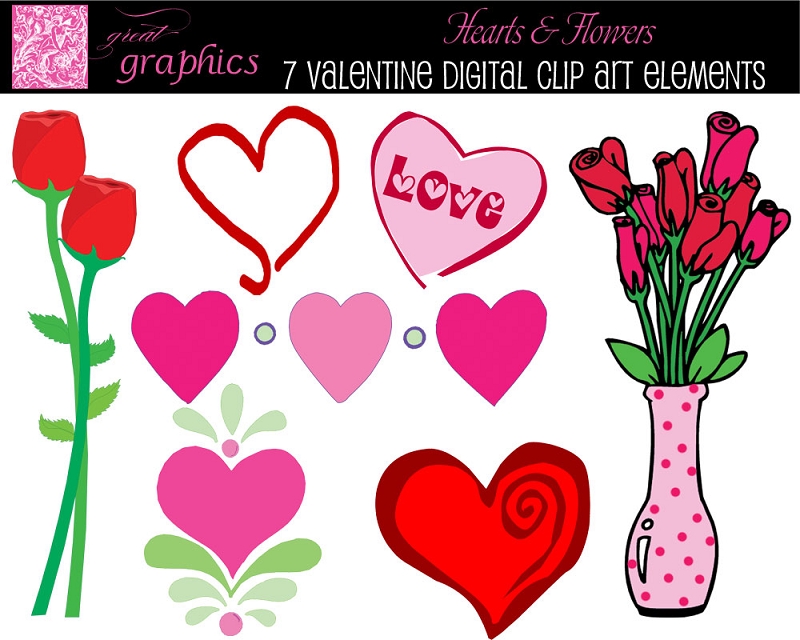clipart of valentine flowers - photo #20