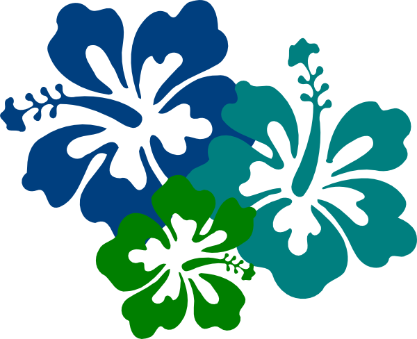 Blue green floral clipart 