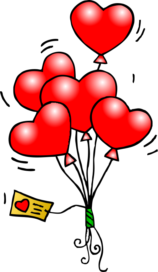 Valentine day balloons clipart 