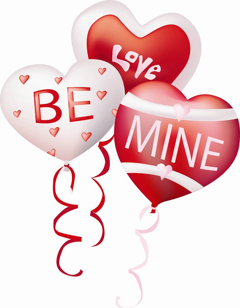 Valentine day balloons clipart 
