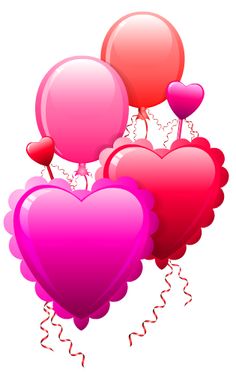 Valentine Heart Baloons PNG Clipart Picture 