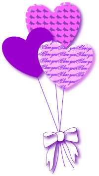 clipart of hearts and balloons