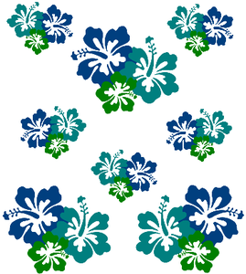 Blue and green flower clipart 