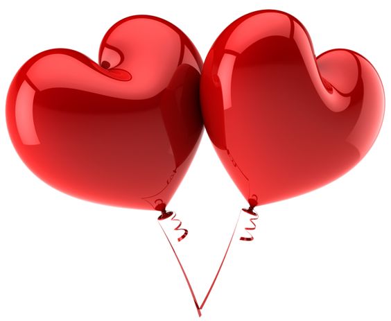 Red Large Heart Balloons PNG Clipart 