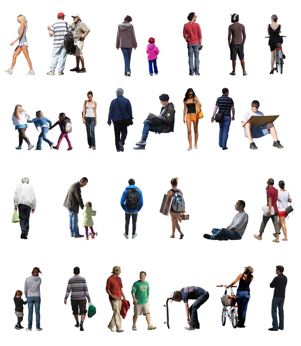 Texture png people 2d cutout 