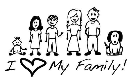 Clipart Family Black And White 