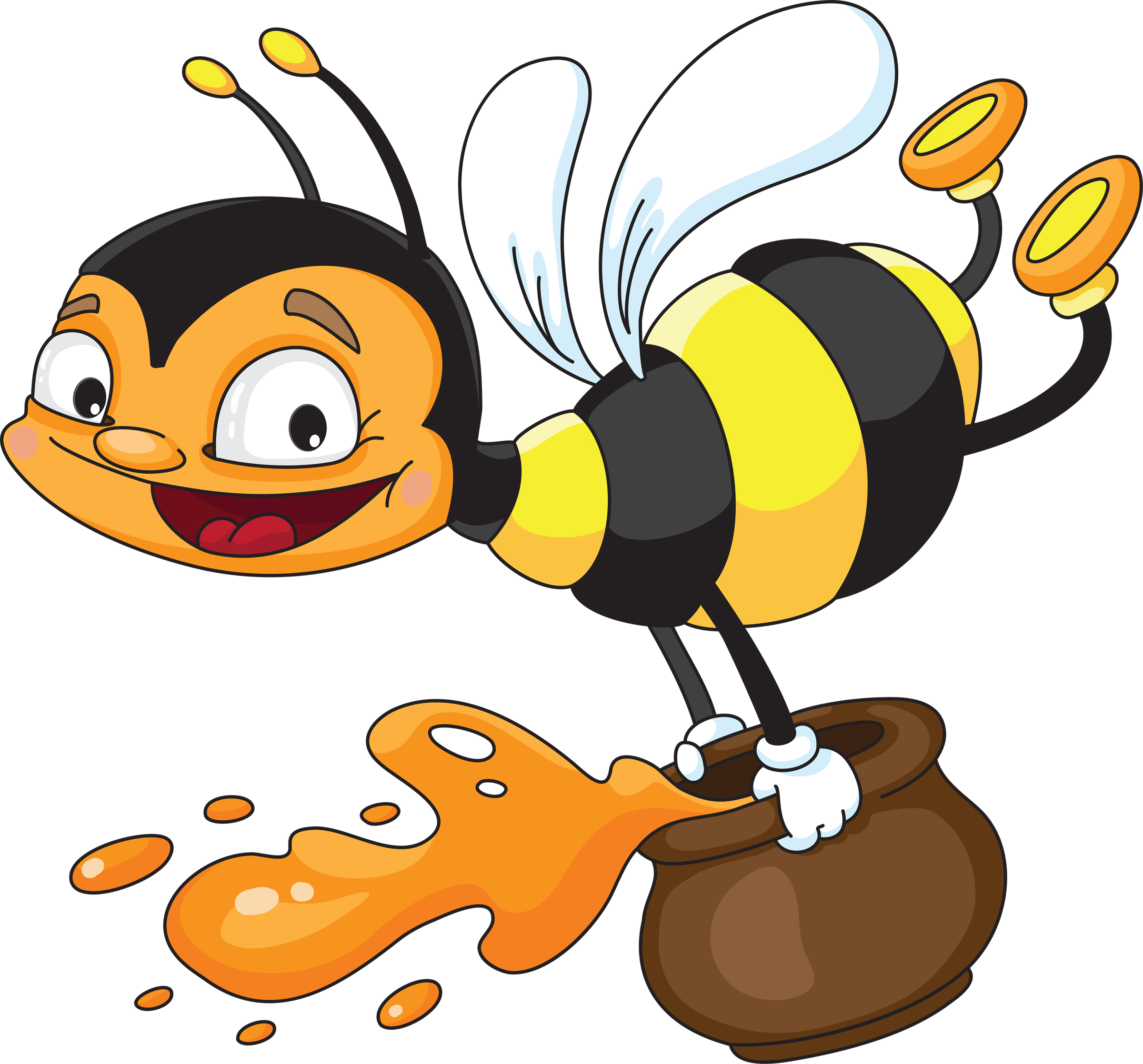 Мультяшный пчелки и мед