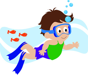 Swimming in the ocean clipart 