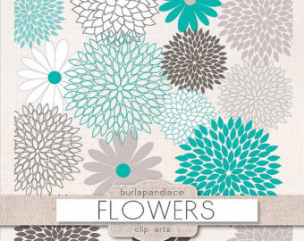 Items similar to Dahlia Flowers Clipart Flowers Clip Art Wedding 