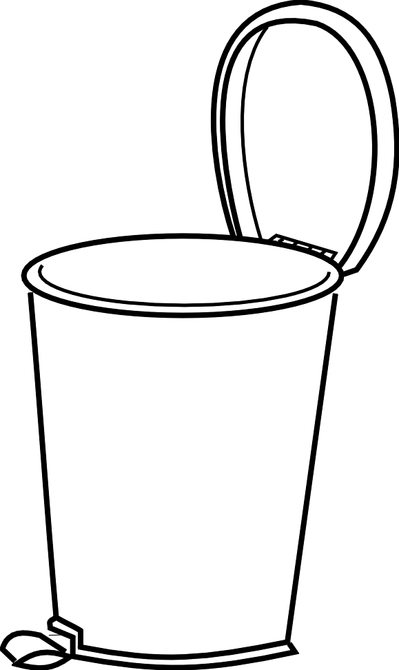 Trash can label clipart black and white 