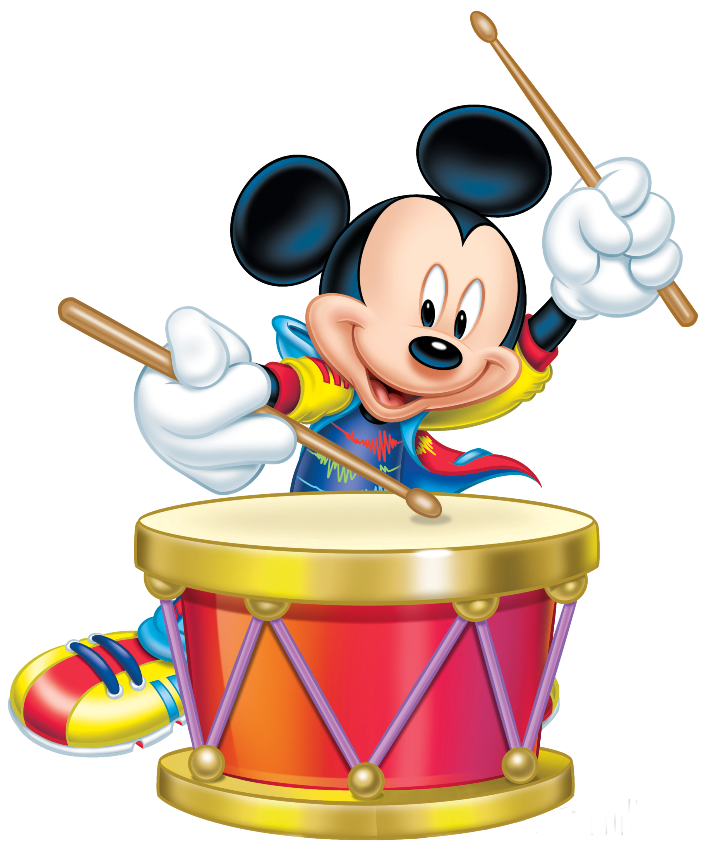 Mickey Mouse with Drum Transparent PNG Clip Art Image 