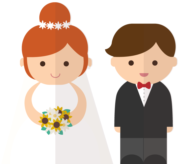 Cartoon bride and groom clip art 