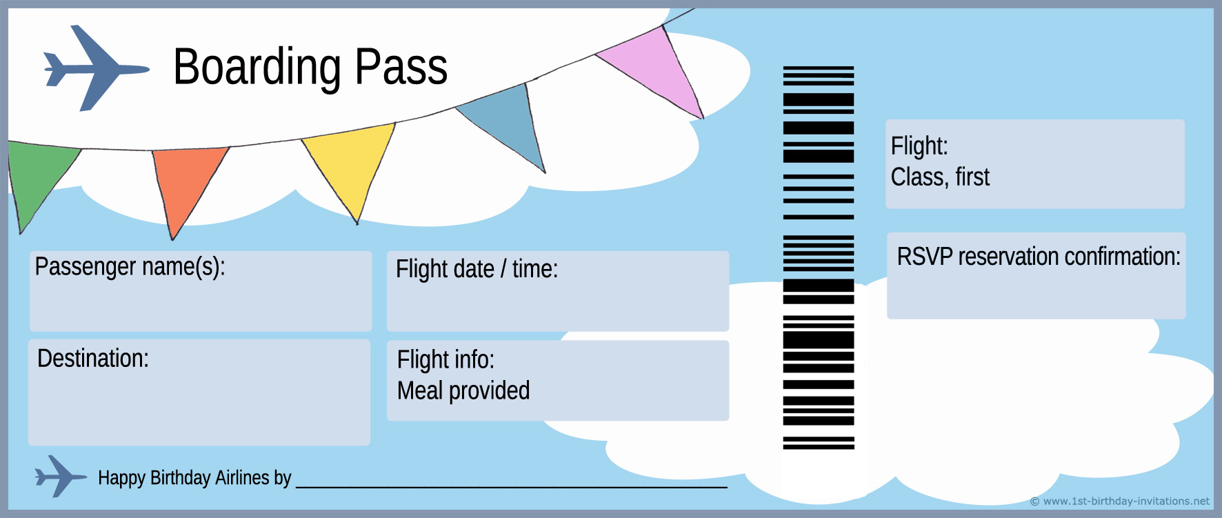 birthday plane ticket template - Clip Art Library