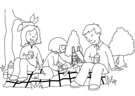 Family Picnic Clipart Black And White 