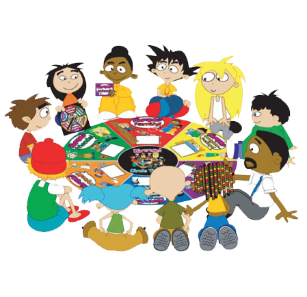 Kids sitting on rug clipart 