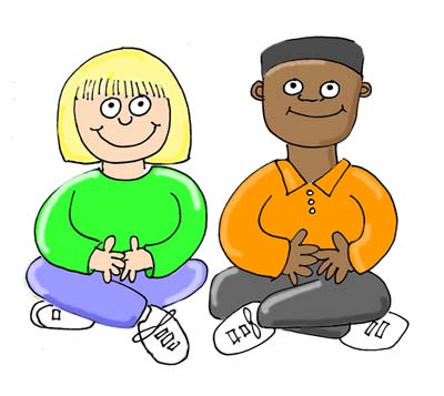 Student sitting on carpet clipart 