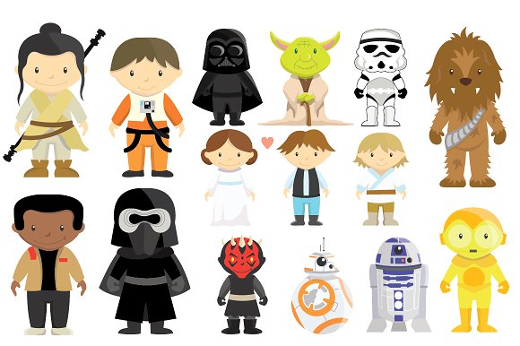 Star Wars Characters Clipart Set ~ Illustrations on Creative Market 