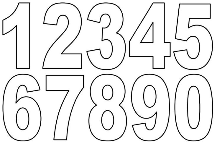 numbers black and white clipart