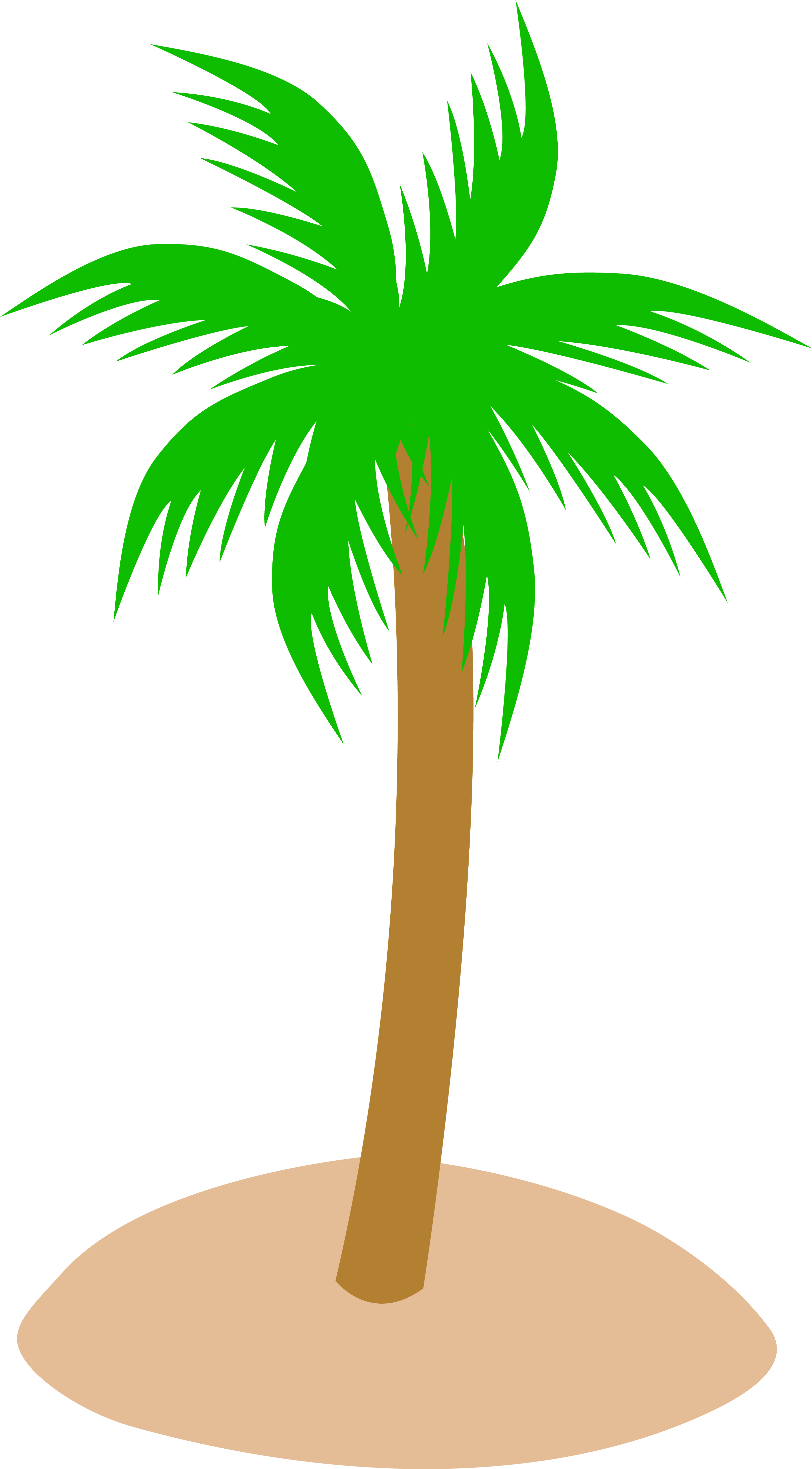 Beach island palm tree with coconuts clipart 