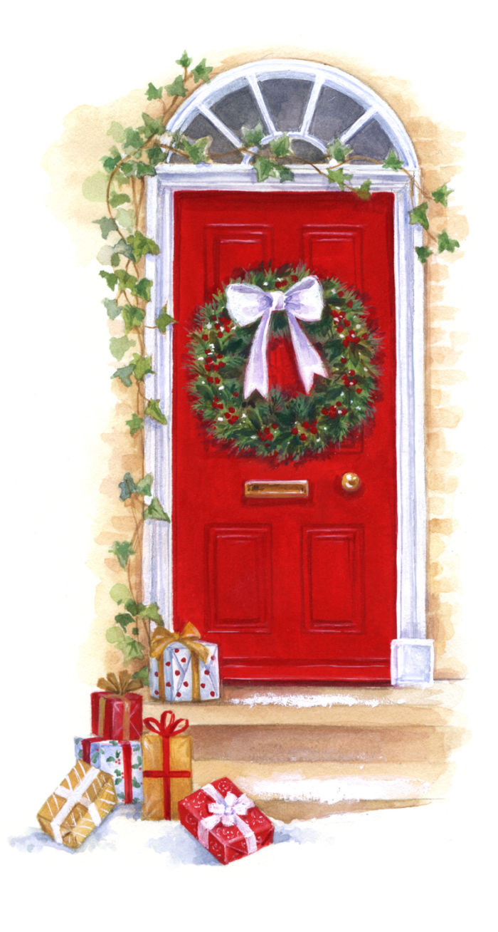 xmas door decorations clipart