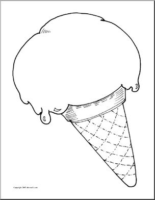 Ice cream cone clip art black and white 