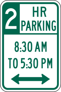 Two Hour Parking Sign Clip Art at Clker 