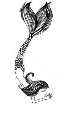 Mermaid Tail Outline 