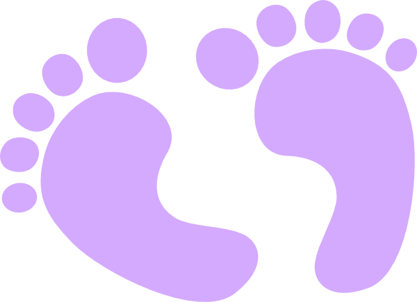 Purple baby feet clip art 