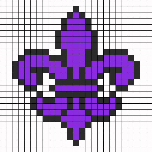 Purple Saints Row Fleur De Lis Perler Bead Pattern 