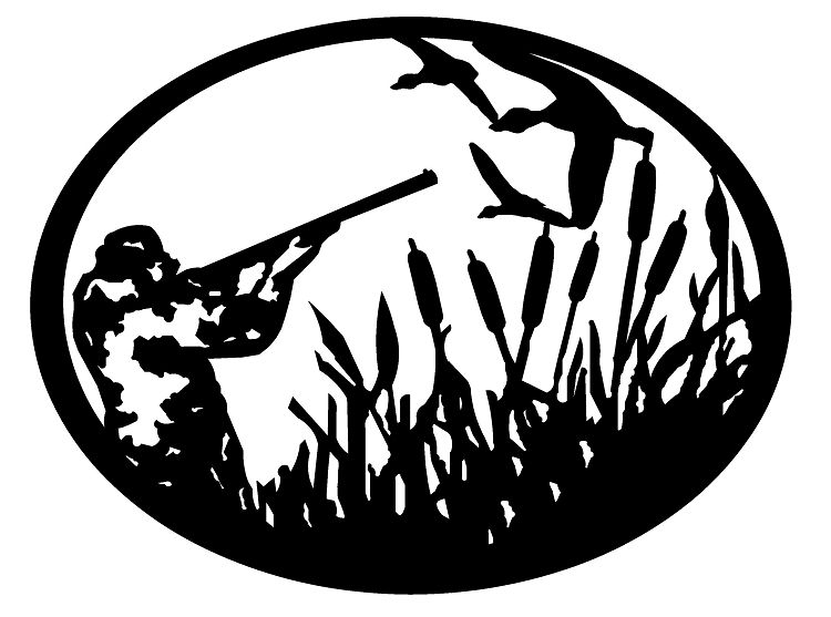 Duck hunting clipart black and white 