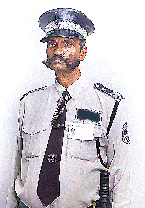 Indian security guard with gun clipart 