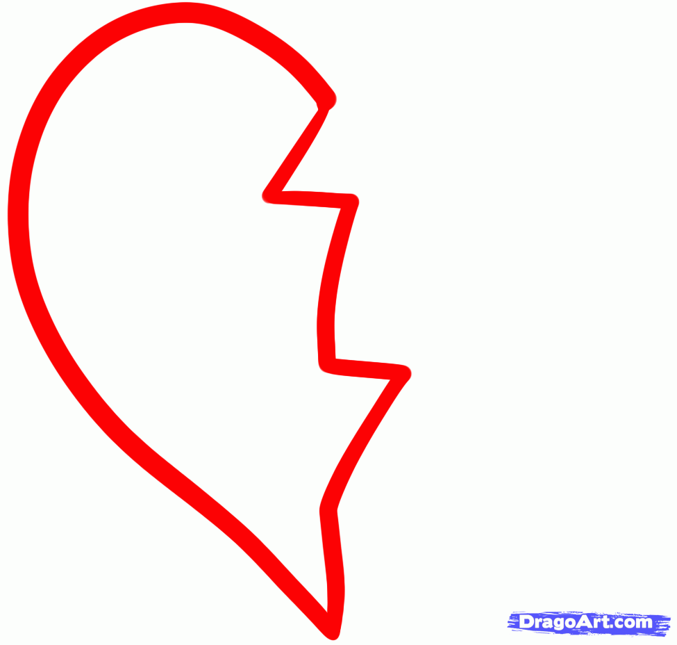 Split Half Heart Clipart 