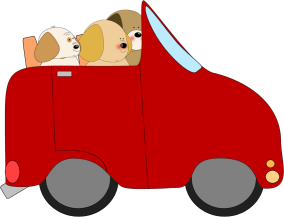 Dog In Car Clipart 