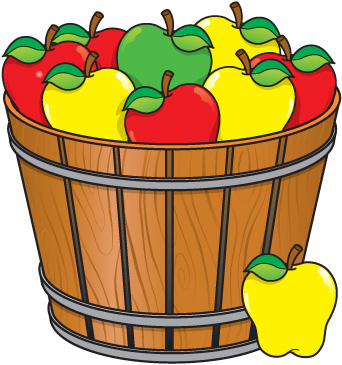 Apple in a bucket clipart 