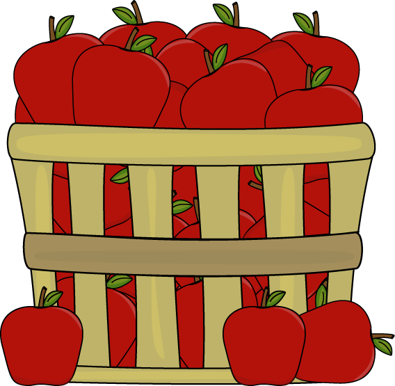 Apple in a bucket clipart 