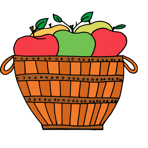 Apple basket clip art 