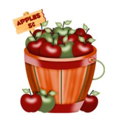 Bucket with Apples Transparent Clipart 