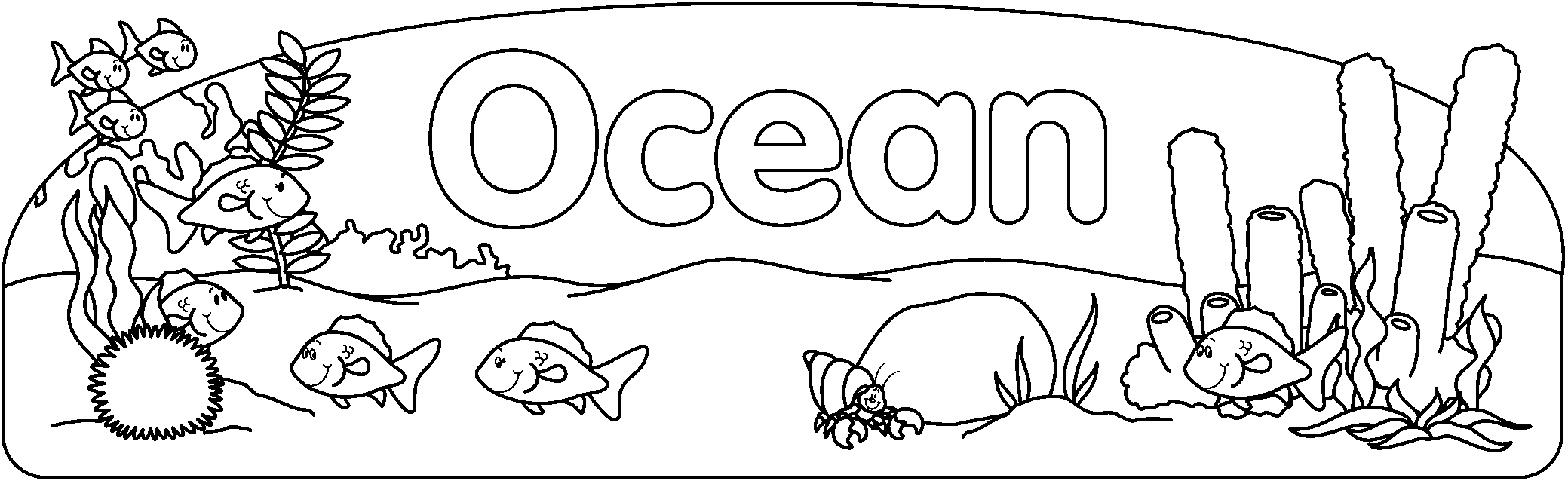 Ocean Black And White Clipart 43404 