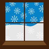 Snowy window clipart 