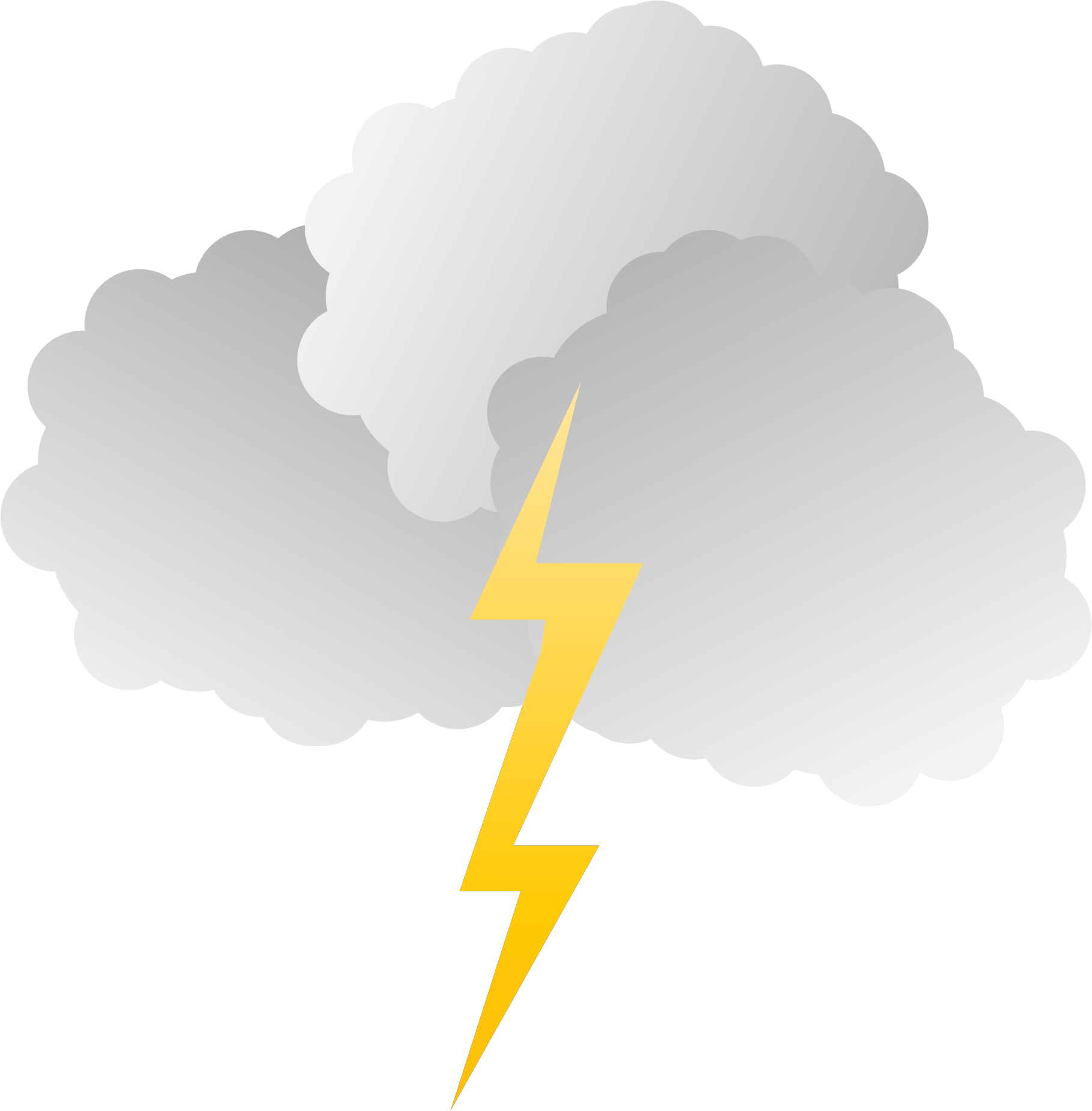 Man with storm clouds clipart 