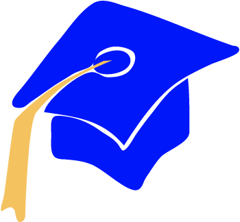 Blue Graduation Hat And Gold Tassels Clipart 