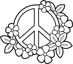 Hippie clipart to color 