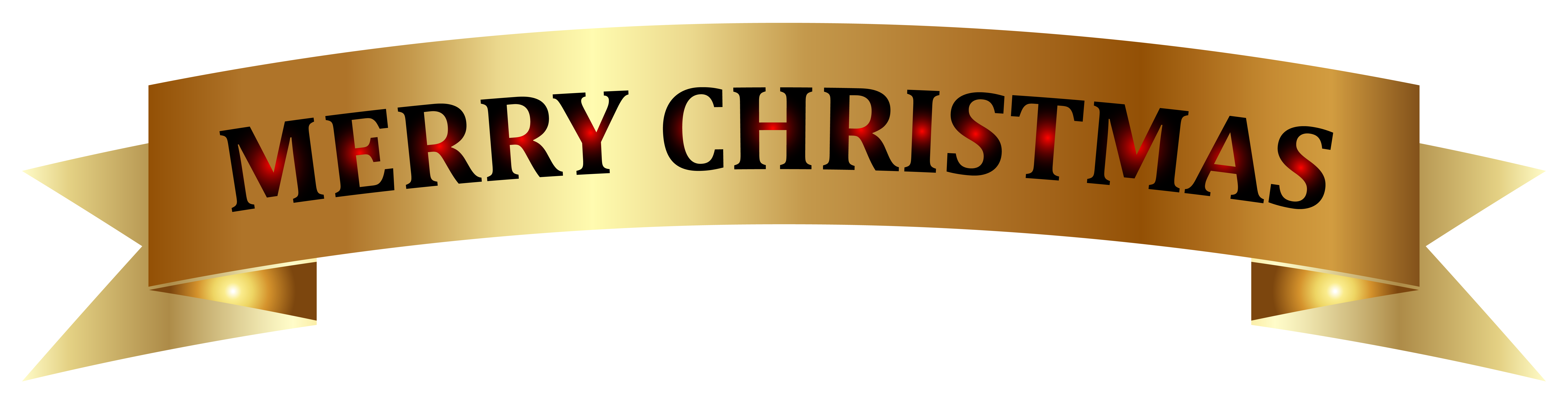 Golden Merry Christmas Banner PNG Clip 