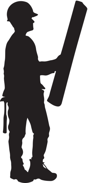 Construction worker silhouette clipart 